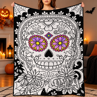 Schedel met bloemen