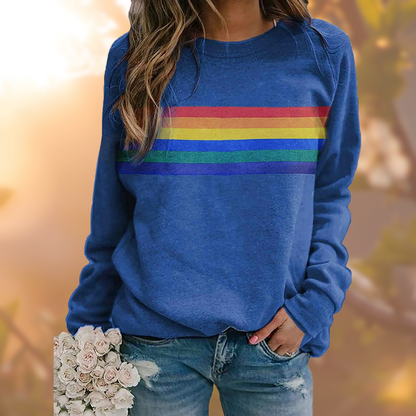 Sweater Dames – Regenboog Print – Zachte stof – Voor casual outfits