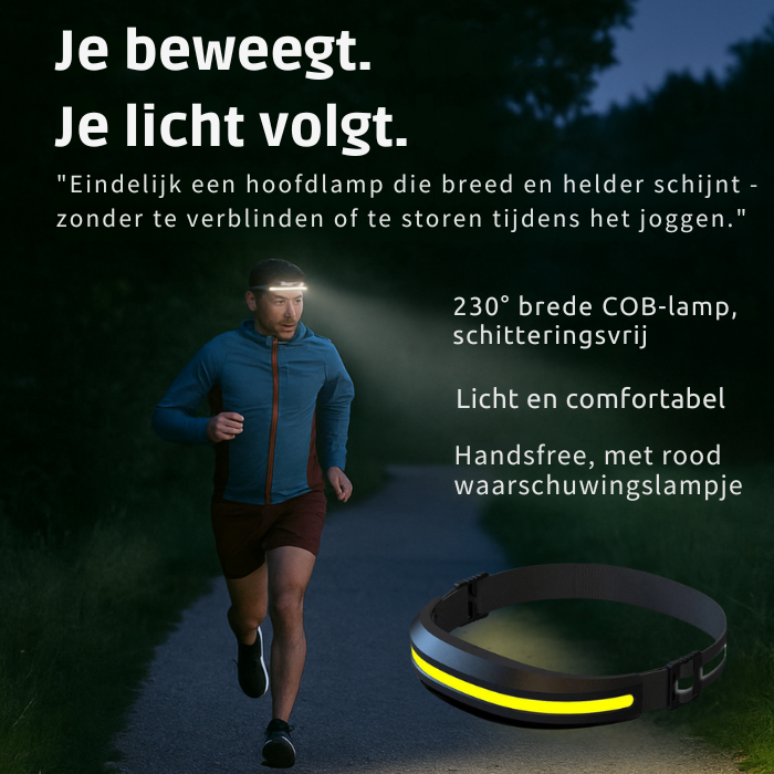 Oplaadbare Reflecterende Hardloopband – USB – Voor Veiligheid en Zichtbaarheid