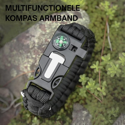 Survival Armband – Multifunctioneel – Paracord – Met Kompas, Fluitje en Schraper