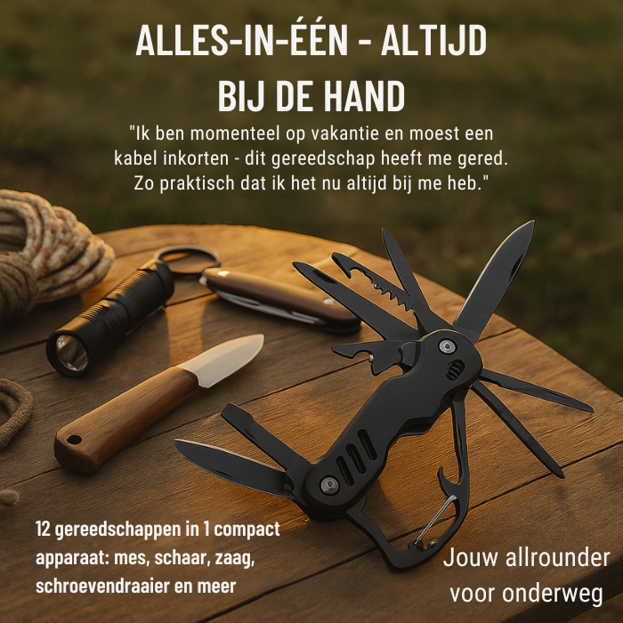 Multitool – Verstelbare schroevendraaier – Flessenopener – Voor buitenactiviteiten