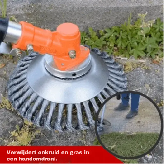 Borstelschijf – Roestvrij staal – Geschikt voor grastrimmer – Voor onkruidverwijdering
