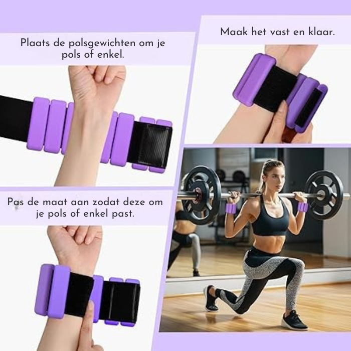 Polsgewichten – Verstelbaar – Voor Pilates en Fitness