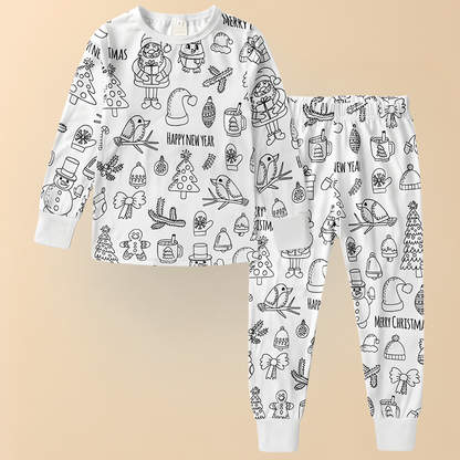 Kerst Pyjama voor Kinderen – Fijne Kerst en Nieuwjaar – Zachte Stof