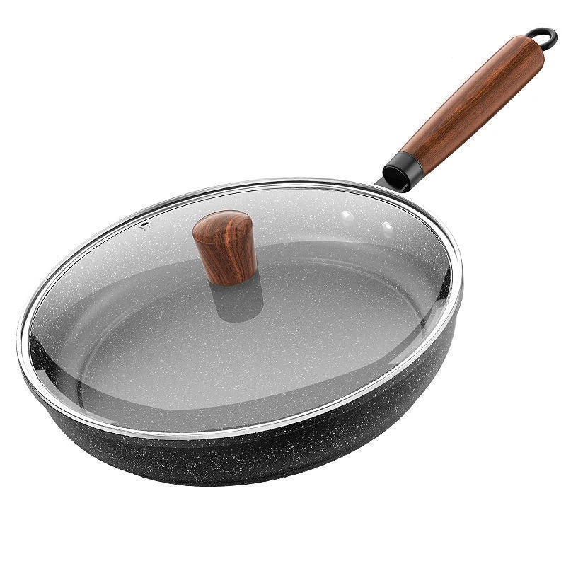 Koekenpan met Houten Handvat – Non-stick Coating – Voor Eieren en Gerechten