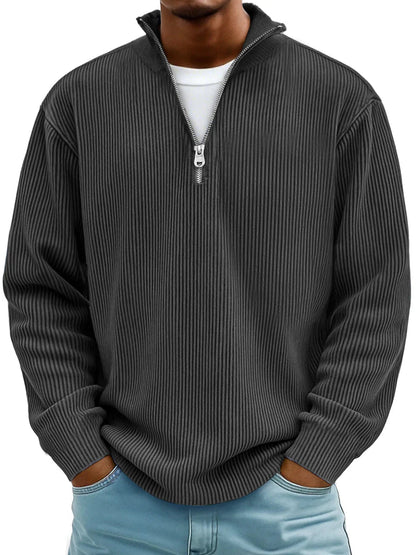 Heren Pullover – Met Rits – Gestreept Ontwerp – Voor Casual Gebruik