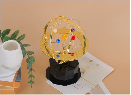 Globe stand – Gouden afwerking – Planetensysteem – Voor decoratie