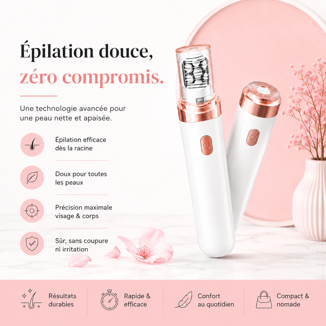 Fittershape EpilSmooth Pro – 7-in-1 epilator voor gezicht & lichaam