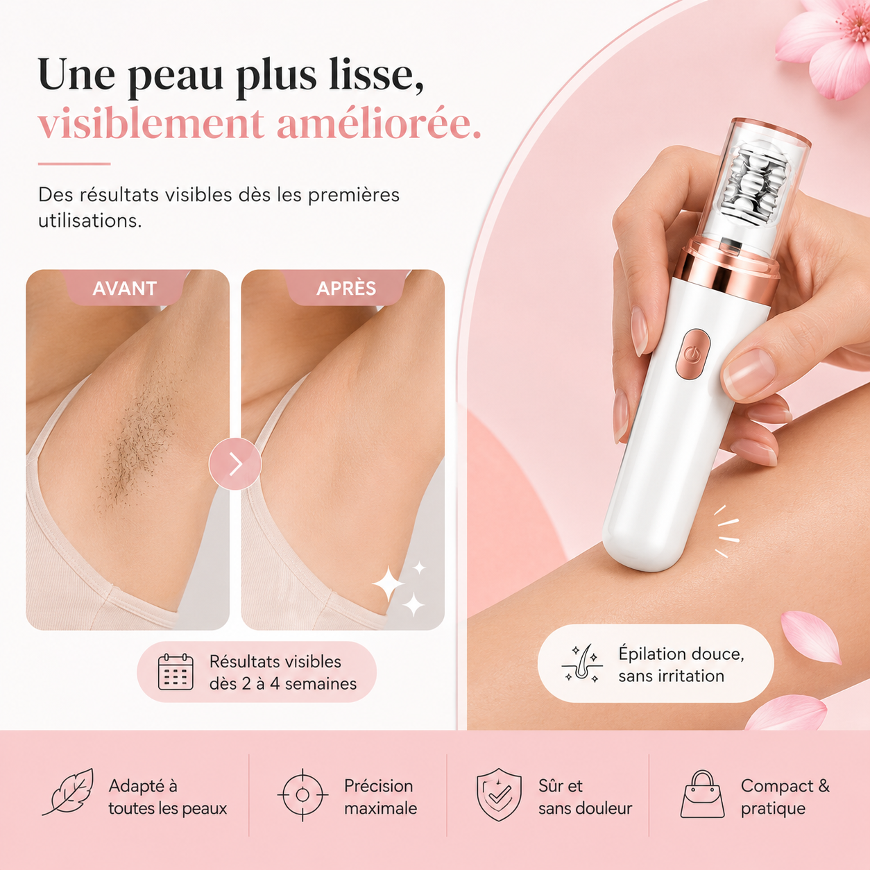Fittershape EpilSmooth Pro – 7-in-1 epilator voor gezicht & lichaam