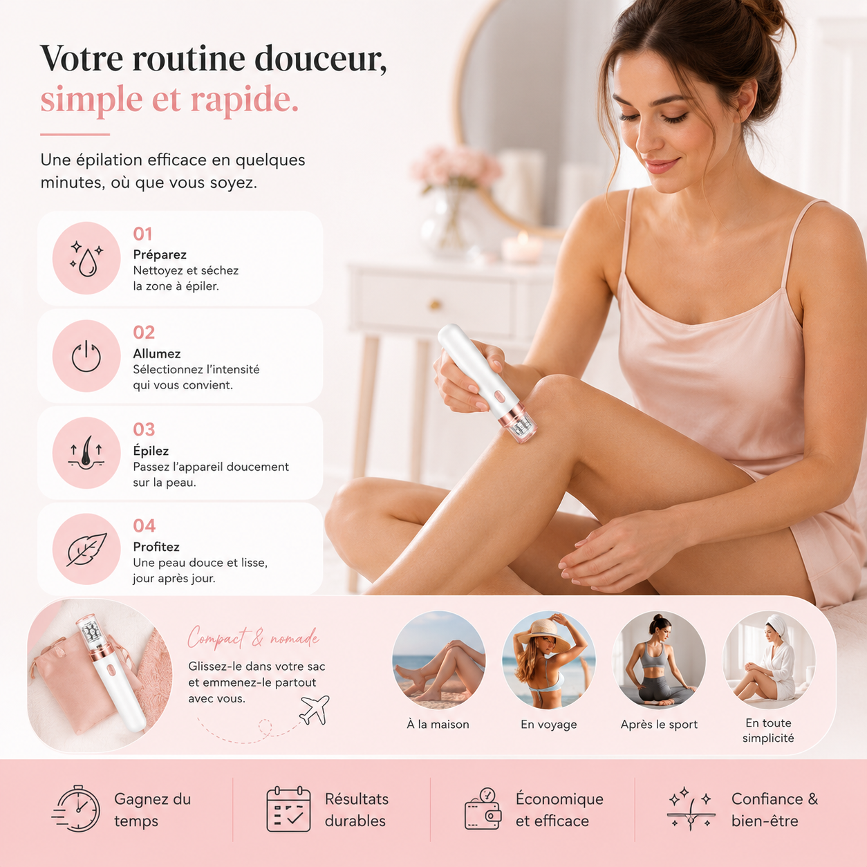 Fittershape EpilSmooth Pro – 7-in-1 epilator voor gezicht & lichaam
