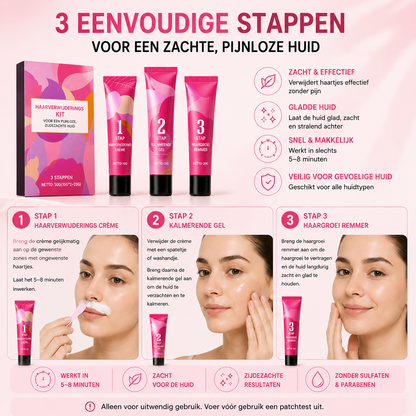 Fittershape Hair Remover Kit – crème, gel & lotion voor pijnloze ontharing