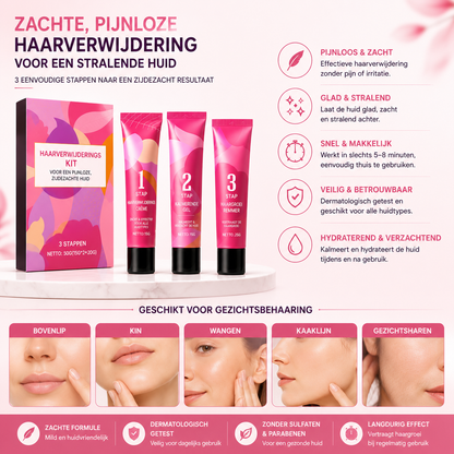 Fittershape Hair Remover Kit – crème, gel & lotion voor pijnloze ontharing