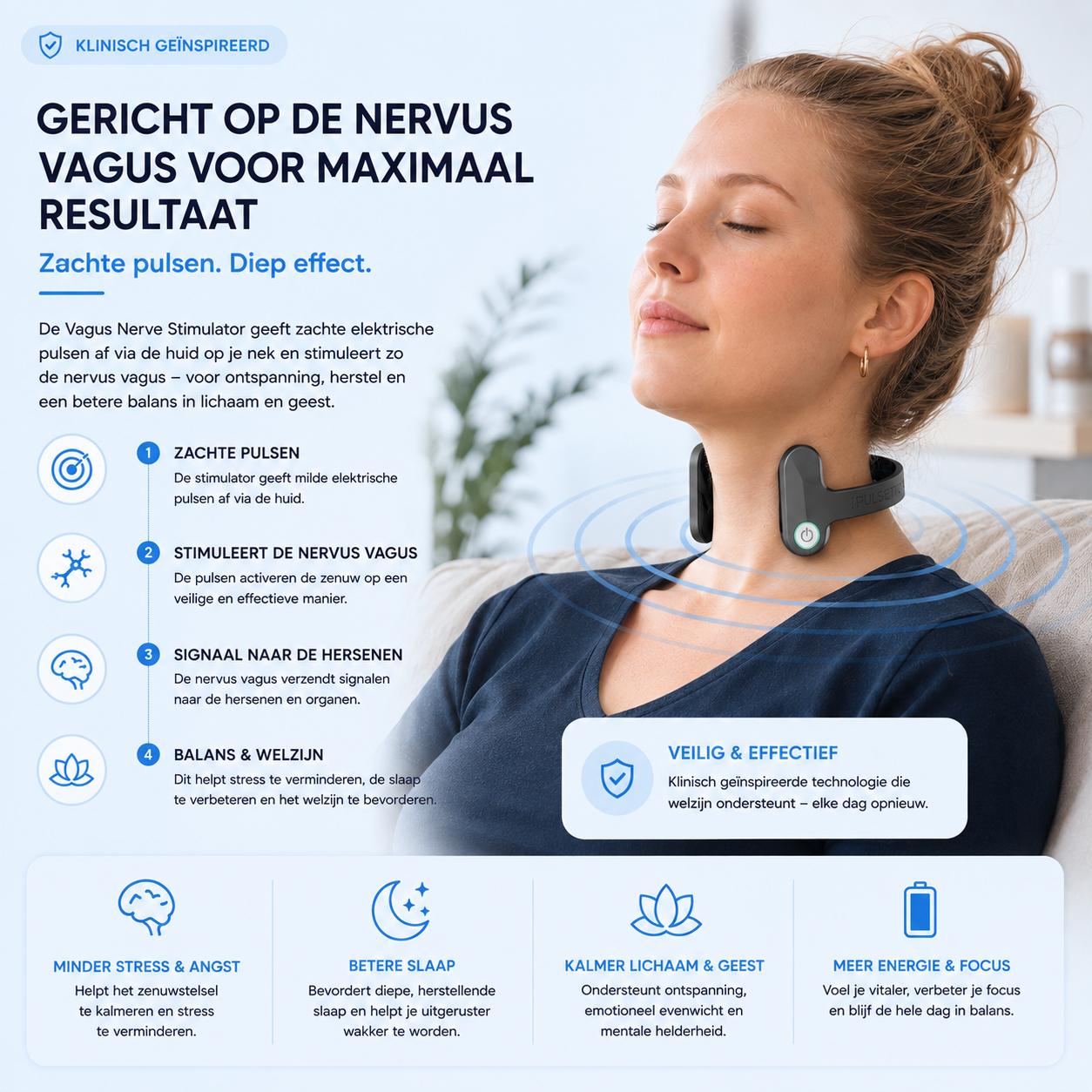 Fittershape Vagus Nerve Stimulator – voor stressvermindering & betere slaap