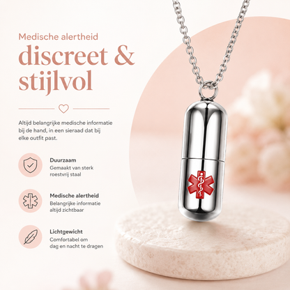 Fittershape Capsule Necklace – medische alertheid als discreet sieraad