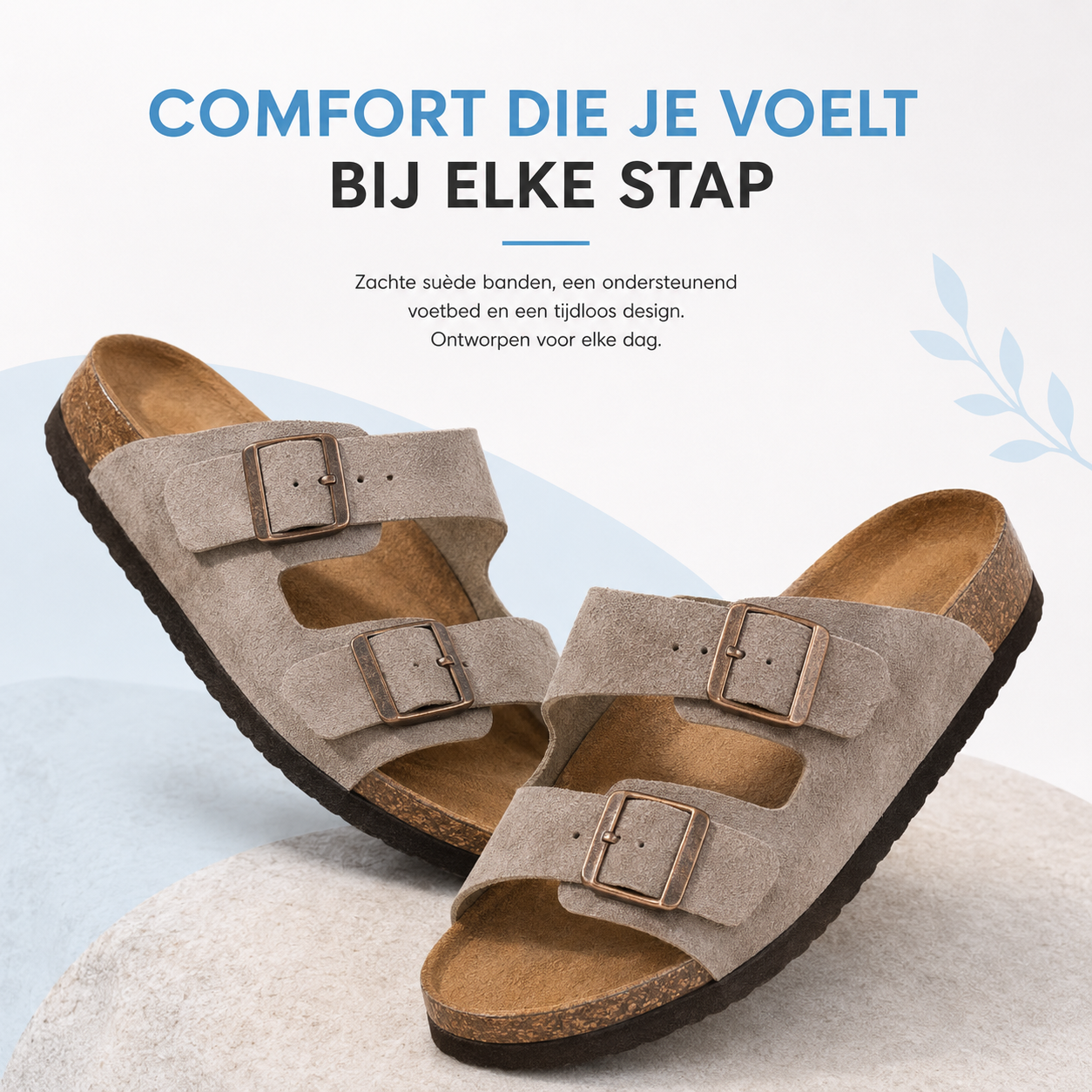 Fittershape Suède Sandalen – met voetboogsteun