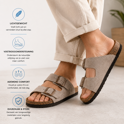 Fittershape Suède Sandalen – met voetboogsteun