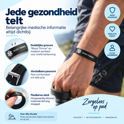 Fittershape Blood Thinner Medical Bracelet – medische alertheid voor heren