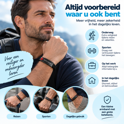 Fittershape Blood Thinner Medical Alert ID Bracelet – met magnetische sluiting
