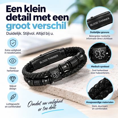 Fittershape Blood Thinner Medical Alert ID Bracelet – voor dames