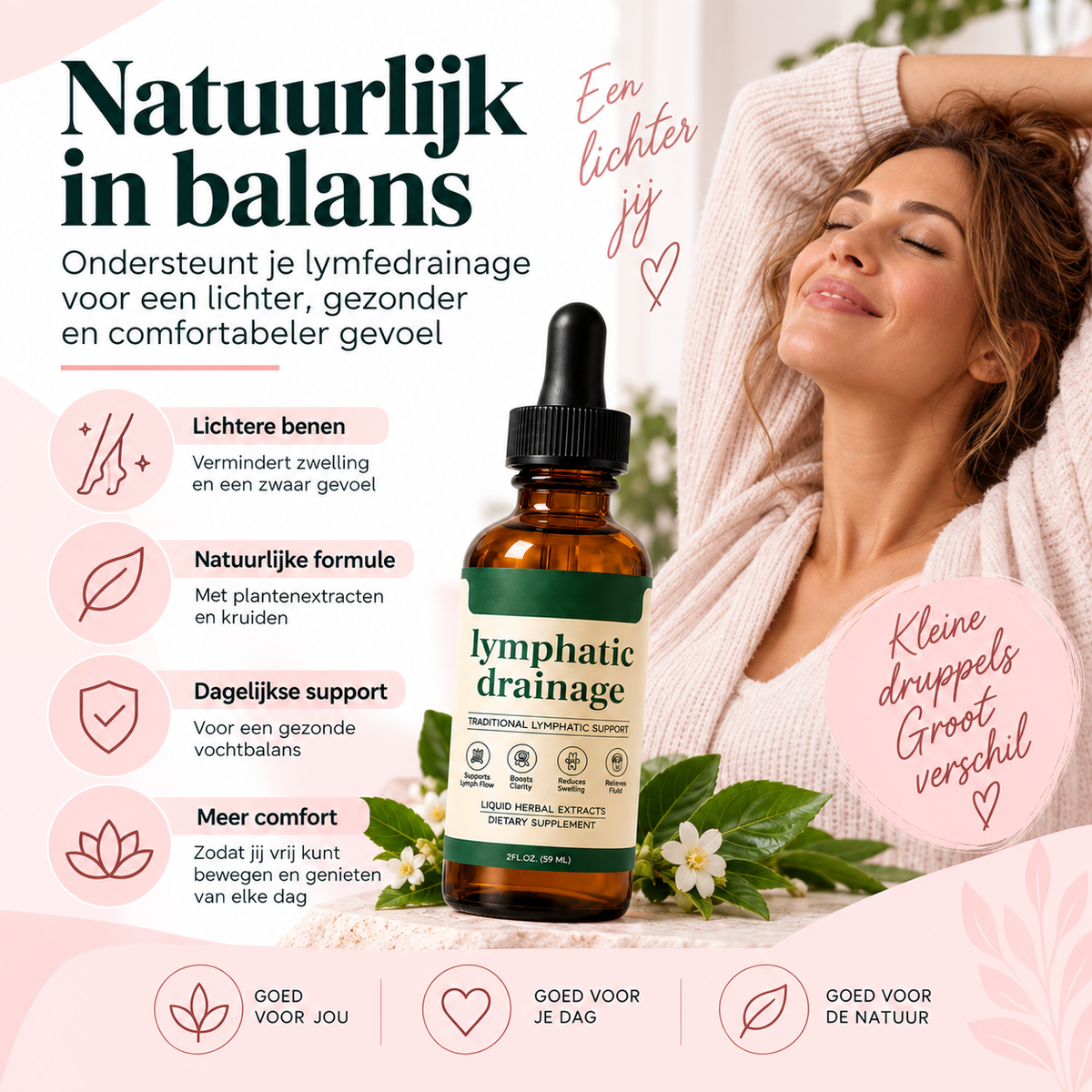 Fittershape Lymphatic Support Drops – voor lichtere benen & minder vocht