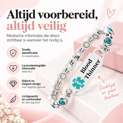 Fittershape Magnetic Medical Alert ID Bracelet – roestvrij staal met magneetsluiting