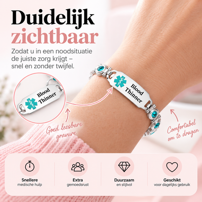 Fittershape Magnetic Medical Alert ID Bracelet – roestvrij staal met magneetsluiting
