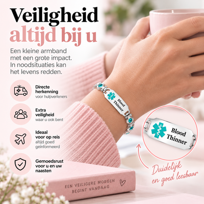 Fittershape Magnetic Medical Alert ID Bracelet – roestvrij staal met magneetsluiting