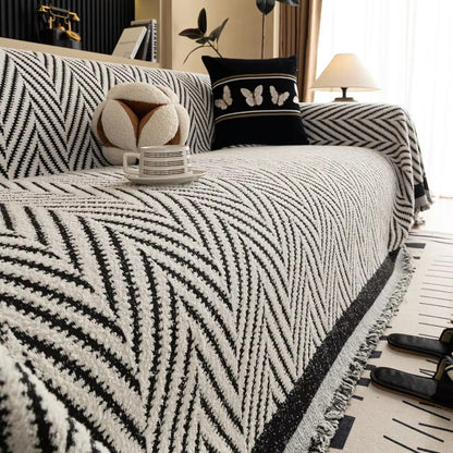 bankhoes met geometrisch patroon – luxe bescherming voor bank of fauteuil