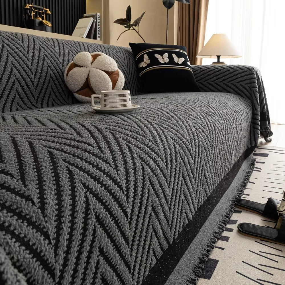 bankhoes met geometrisch patroon – luxe bescherming voor bank of fauteuil