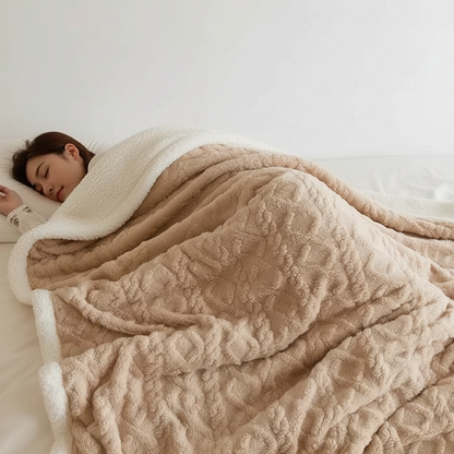 Zachte fluwelen deken – Dubbele laag – Warme deken voor het bed