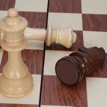 Houten Schaakset – Klassiek Design – In Opbergdoos – Voor Schaken en Strategische Spellen