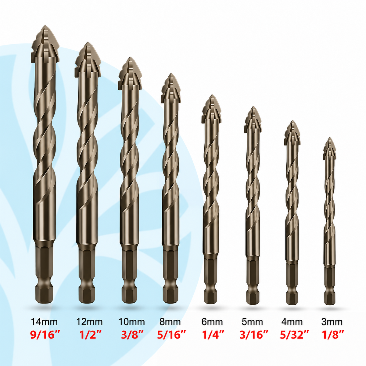 Fittershape Four-Blade Serrated Drill Bit – 4 maten set
