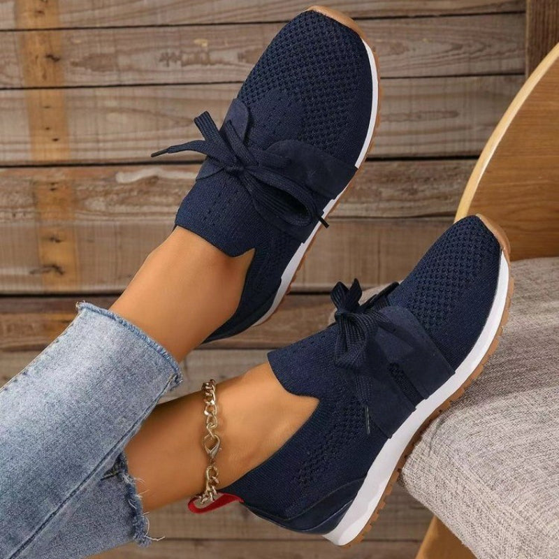 Ademend Sneakers voor Dames – Met Veters en Rubber Zool