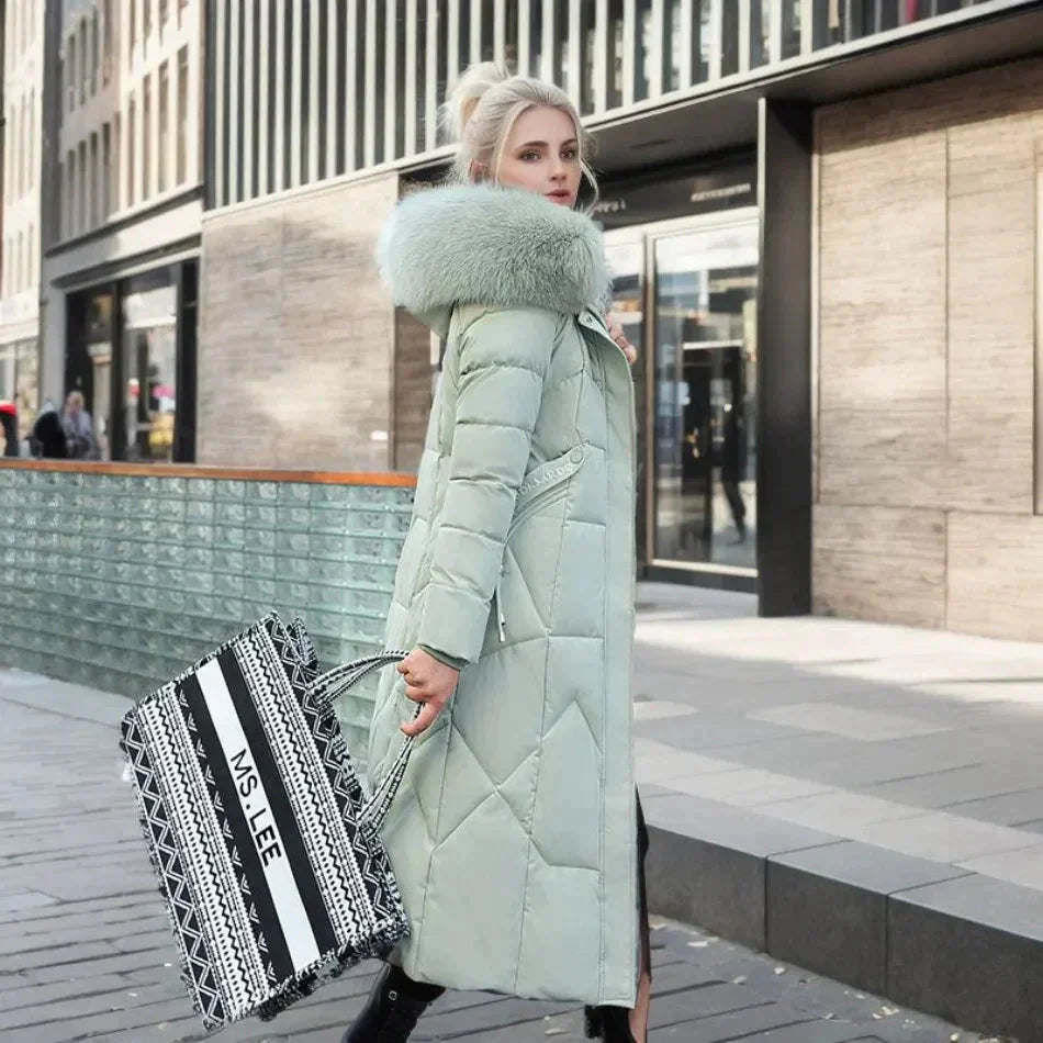 Winterjas voor dames – Gevoerd – Afneembare bontkraag – Voor koud weer