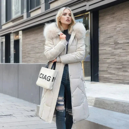 Winterjas voor dames – Gevoerd – Afneembare bontkraag – Voor koud weer