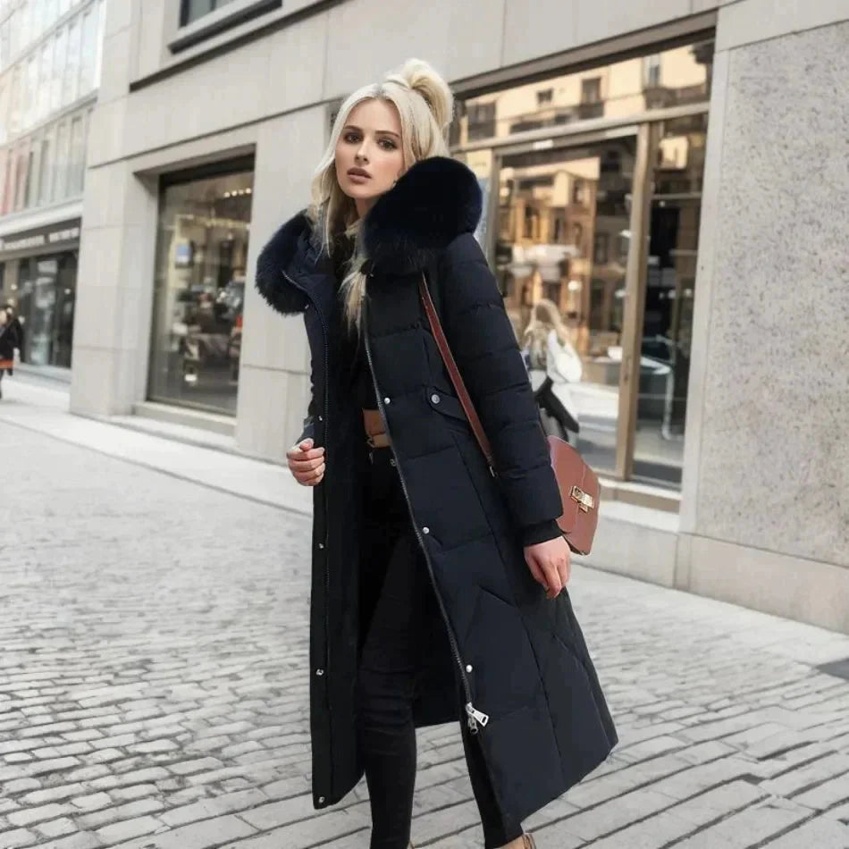 Winterjas voor dames – Gevoerd – Afneembare bontkraag – Voor koud weer