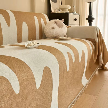 bankhoes met abstract patroon – stijlvolle bescherming voor bank of fauteuil