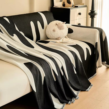 bankhoes met abstract patroon – stijlvolle bescherming voor bank of fauteuil