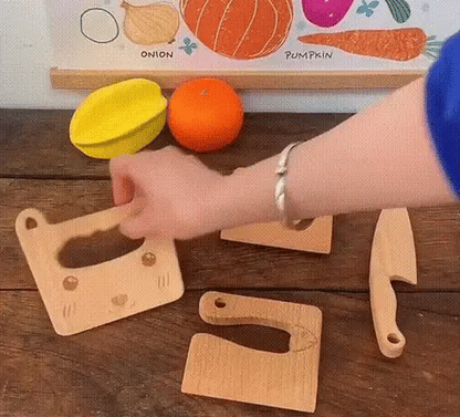 Houten Speelmes – Voor Kinderen – Met Dierenfiguren en Veilig Ontwerp