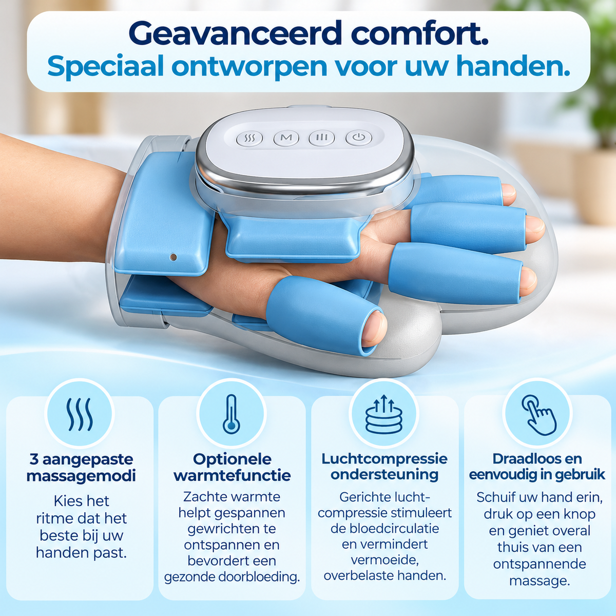 Fittershape Handmassage Handschoen – met warmte & luchtdruk
