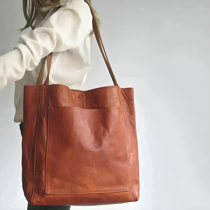 Vegan Leren Tas – Stevige Handvaten – Eenvoudig Ontwerp – Voor Dames