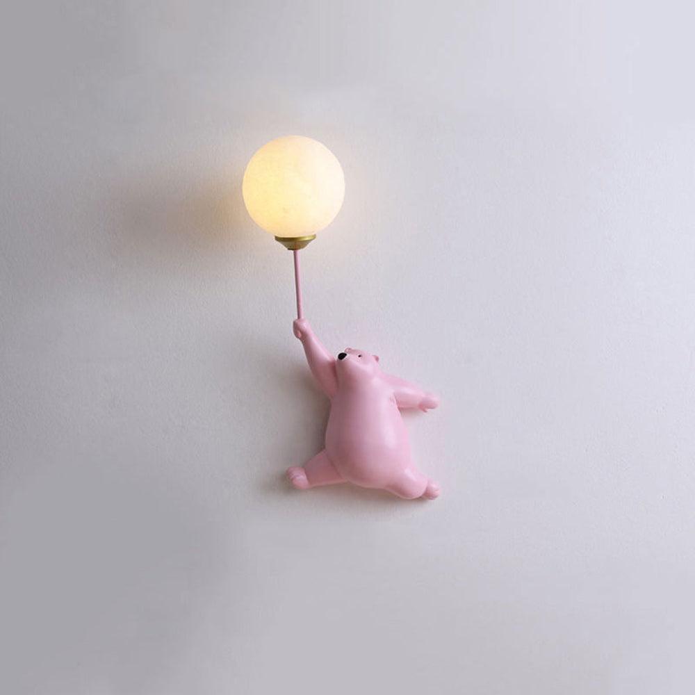 Wandlamp – Schattige Beer met Luchtballon – Voor Kinderkamer