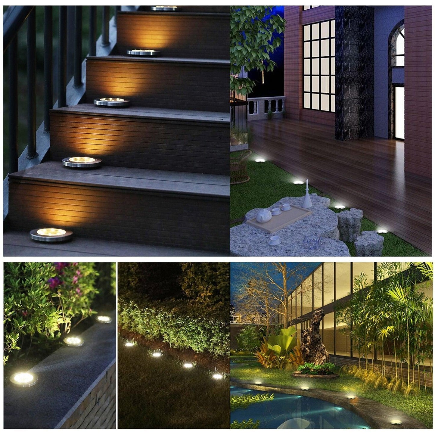 Zonne-LED Tuinlampen – Oplaadbaar – Set van 2 – Voor Tuin en Buitenruimte