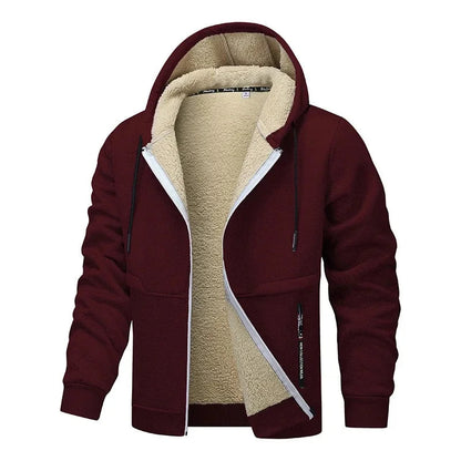 Heren Fleece Hoodie – Warme Binnenvoering – Met Rits en Capuchon