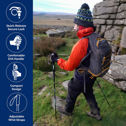 Wandelstokken – Verstelbaar – Met Antislip Grepen – Voor Wandelen en Trekking