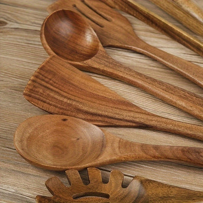 Houten Keukengerei Set – 7 Stuks – Voor Koken en Bakken