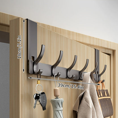 Deurhanger – Metaal – 6 haken – Voor jassen en sleutels