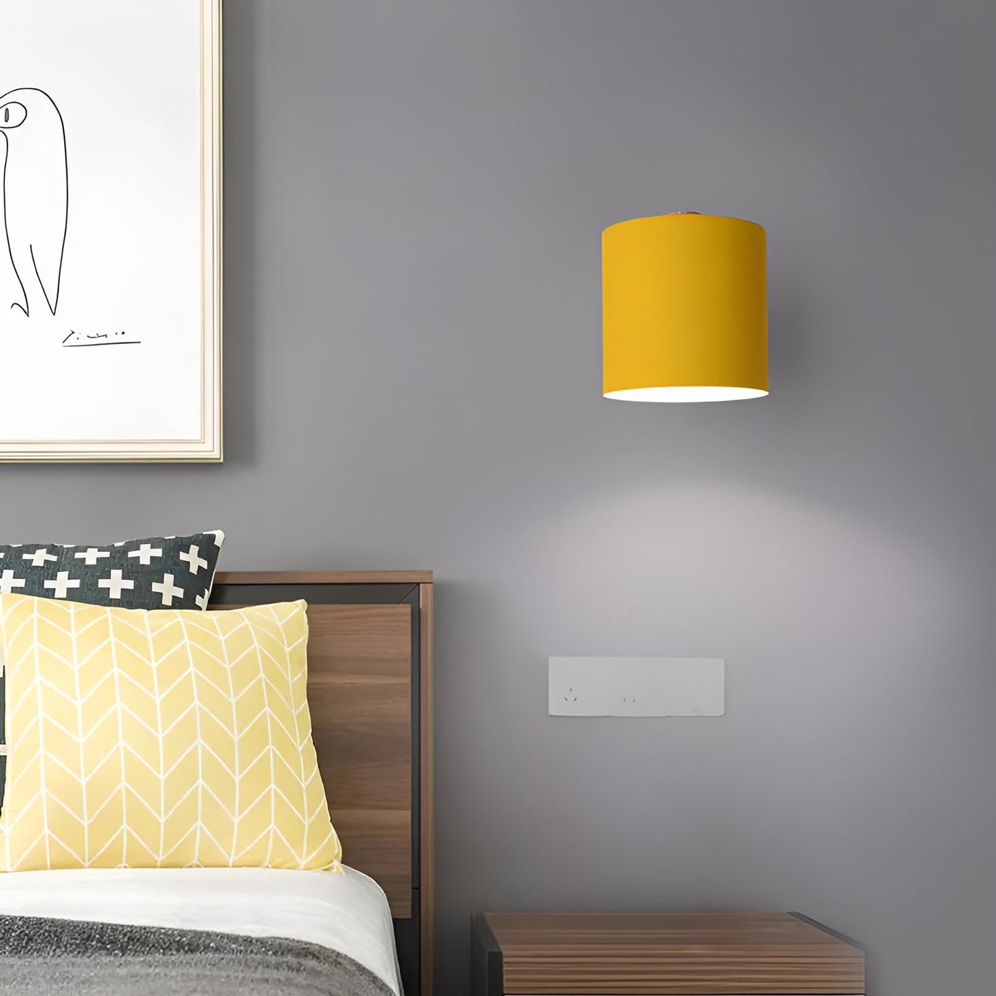Wandlamp – Minimalistisch ontwerp – Houten accent – Voor slaapkamer