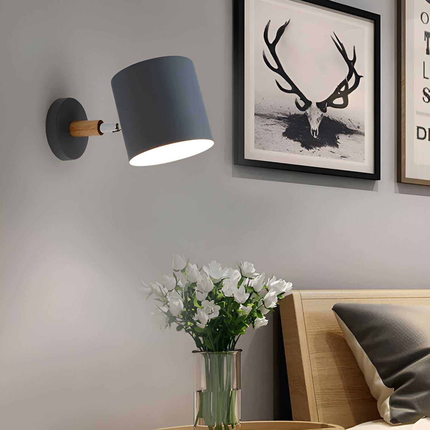Wandlamp – Minimalistisch ontwerp – Houten accent – Voor slaapkamer