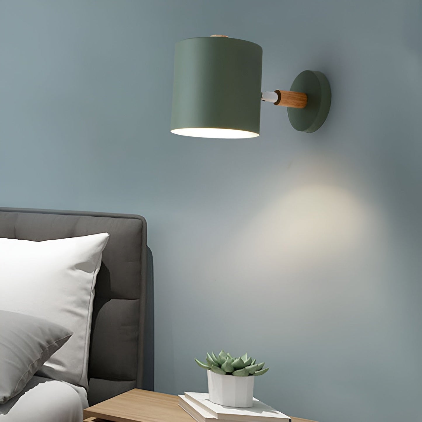 Wandlamp – Minimalistisch ontwerp – Houten accent – Voor slaapkamer
